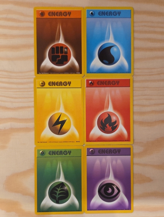 Pokemon Other - Pokemon Base Set 1999 Energy Cards (Set of 6)